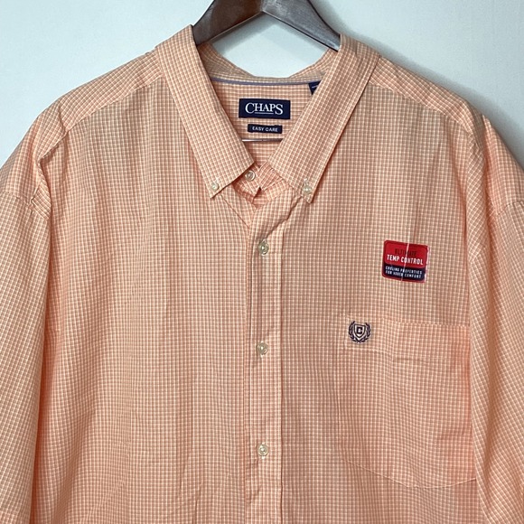 Chaps Other - Mens Chaps Easy‎ Care Temp Control Short Sleeve Button Down Plaid Shirt